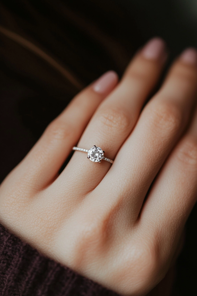 bague solitaire argent